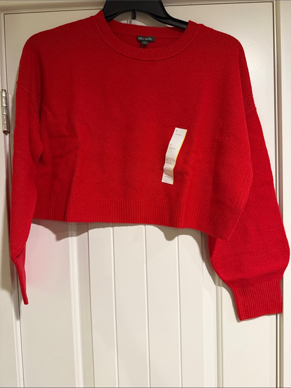 wild fable Red Cropped Crewneck Sweater